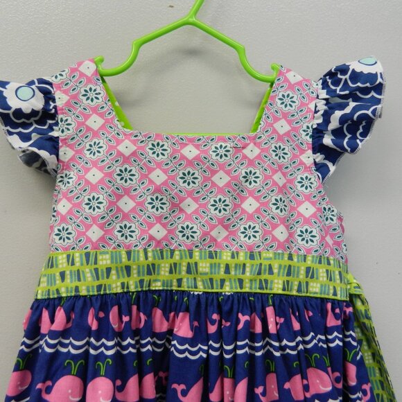 Matilda Jane Platinum Loves Me Dress Pink Whales size 4 - Picture 3 of 8